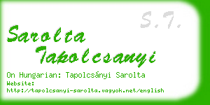 sarolta tapolcsanyi business card